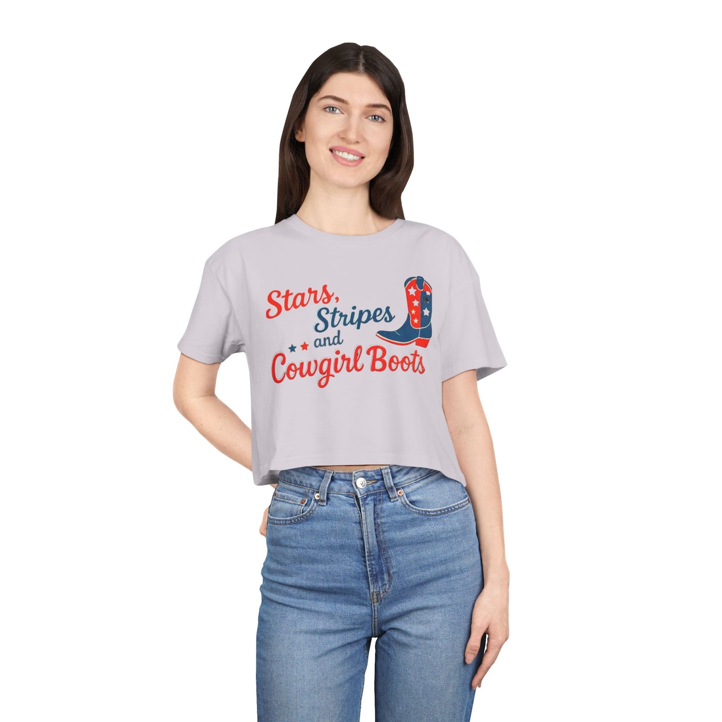 Stars, Stripes & Cowgirl Boots Crop Top