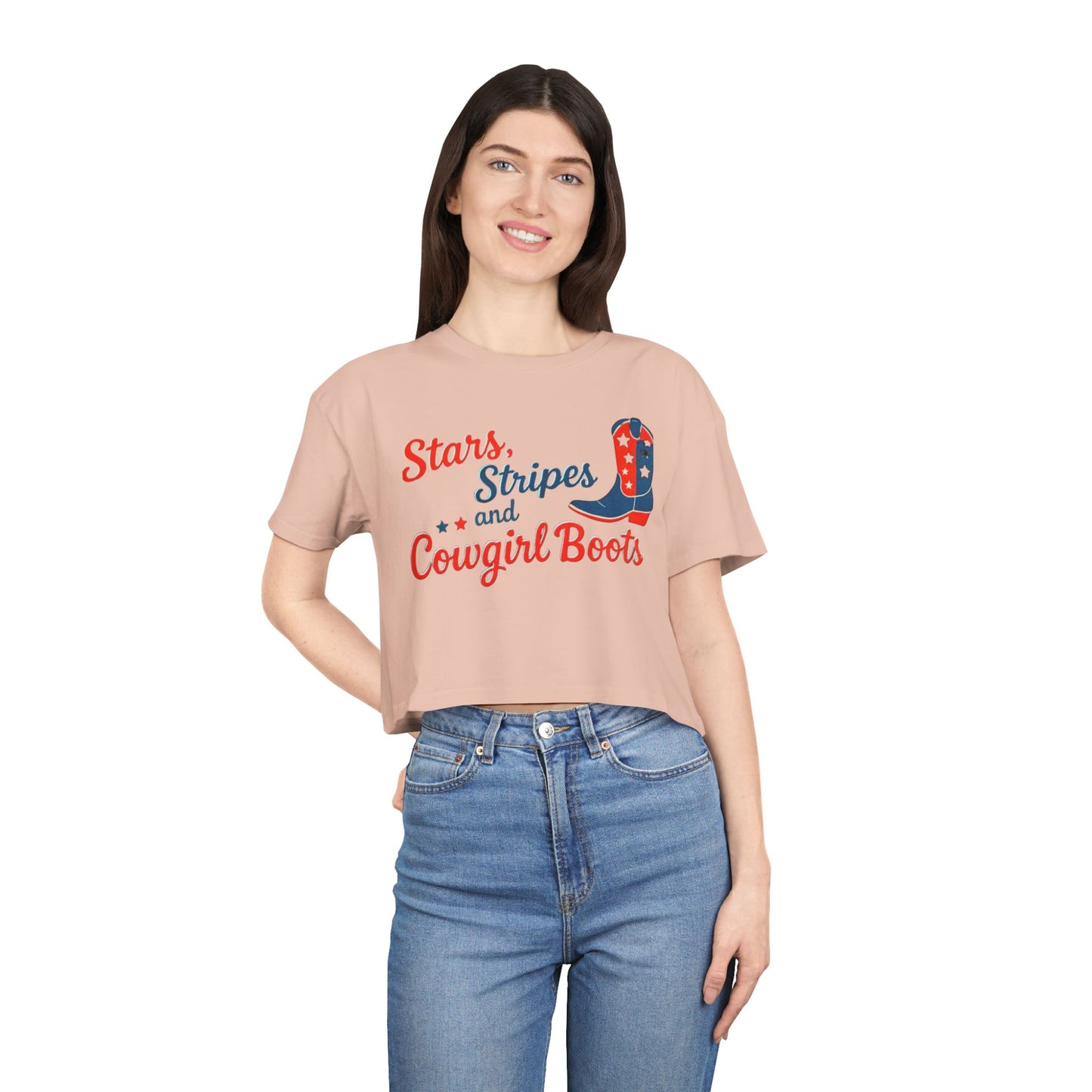 Stars, Stripes & Cowgirl Boots Crop Top