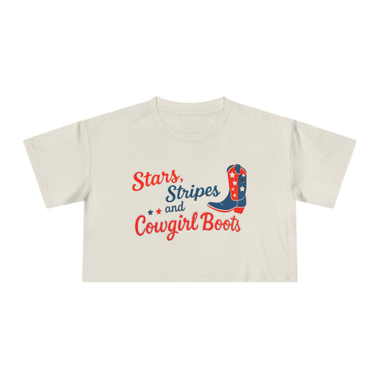 Stars, Stripes & Cowgirl Boots Crop Top