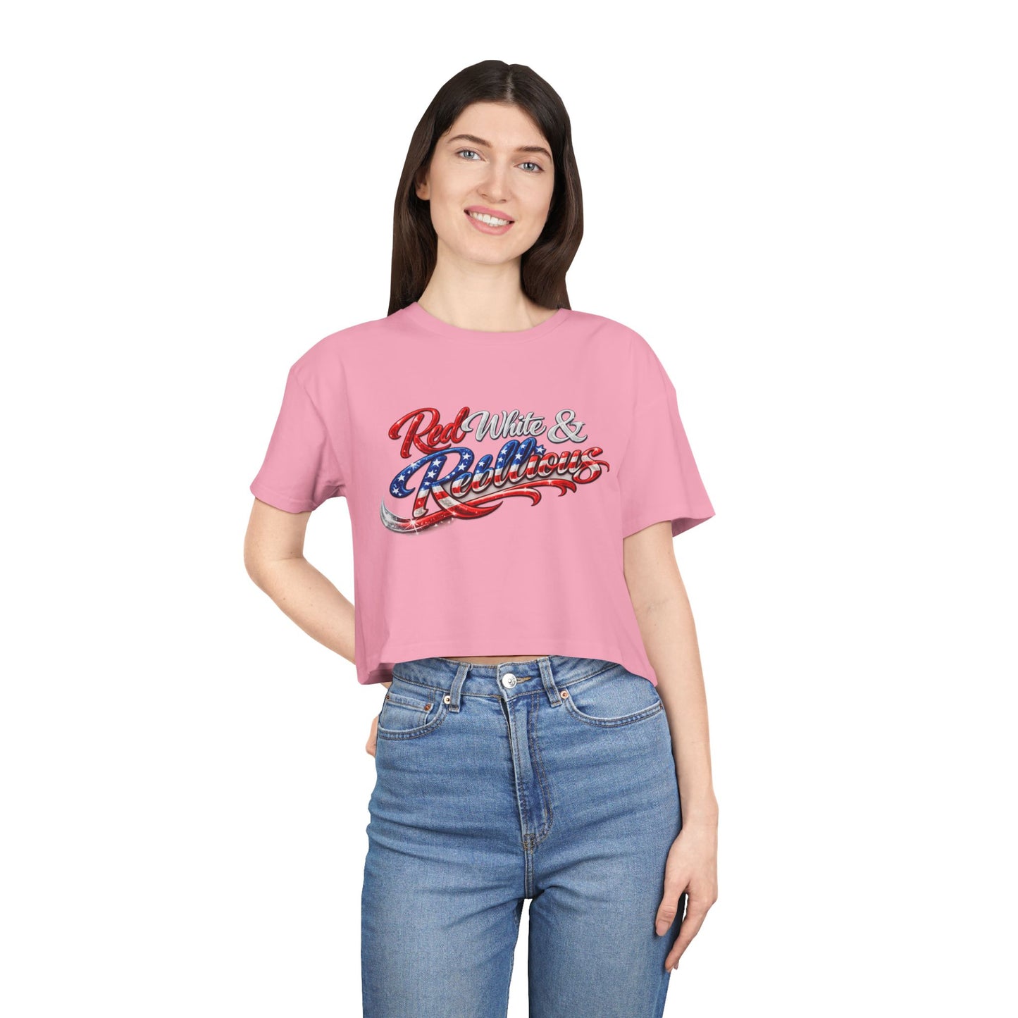 Red White & Rebellious Crop Top