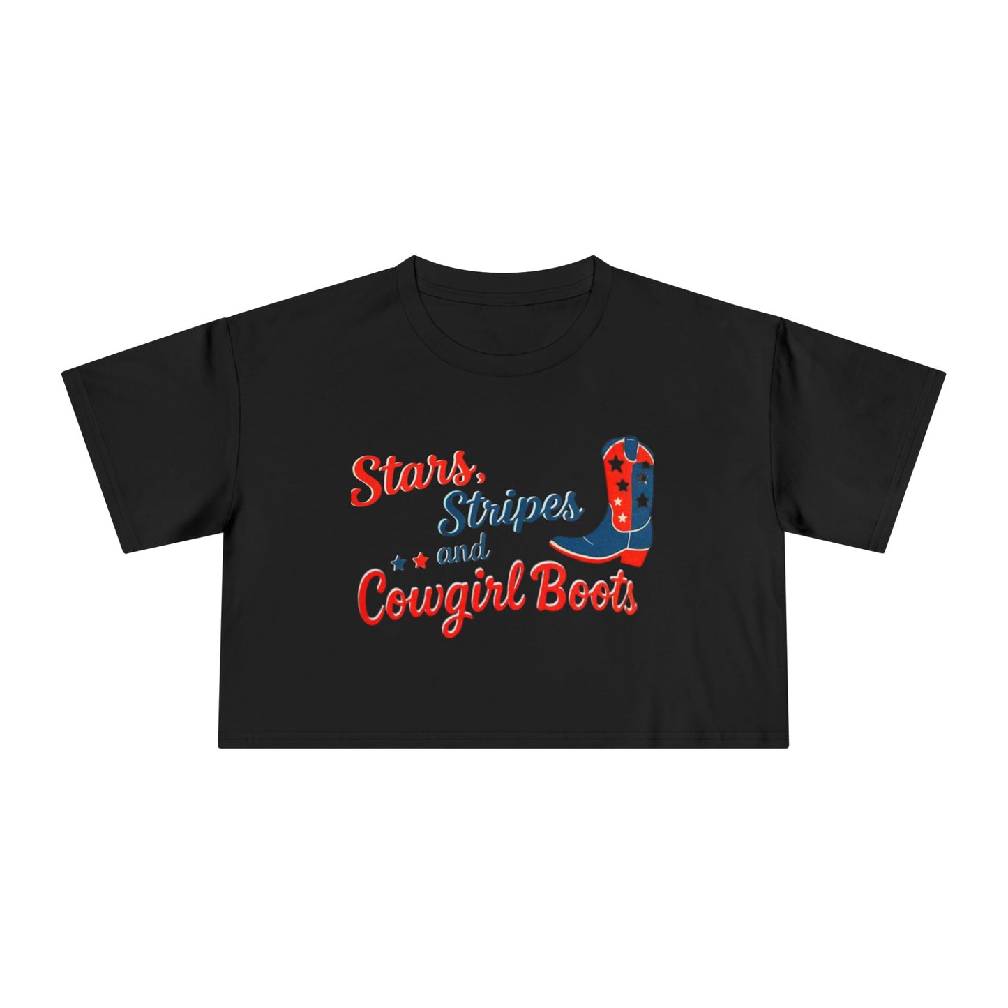 Stars, Stripes & Cowgirl Boots Crop Top