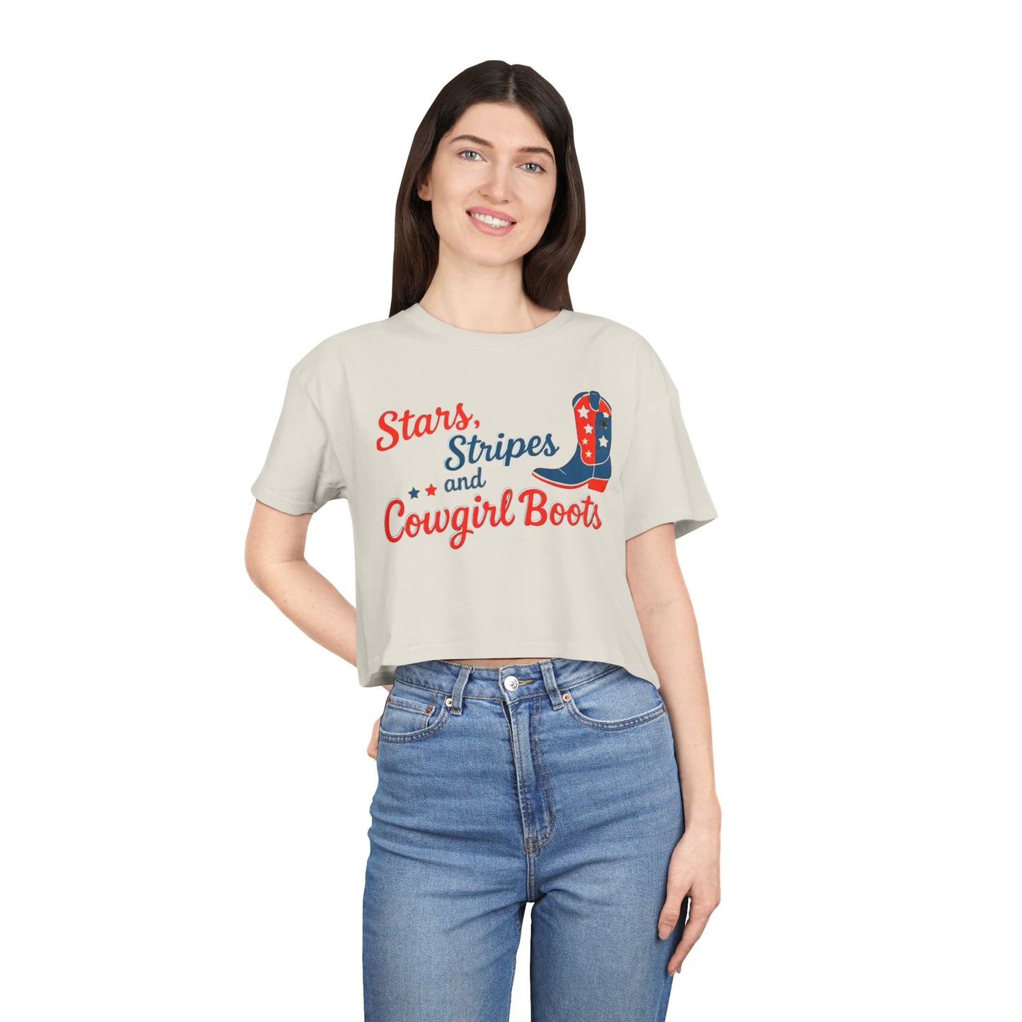 Stars, Stripes & Cowgirl Boots Crop Top