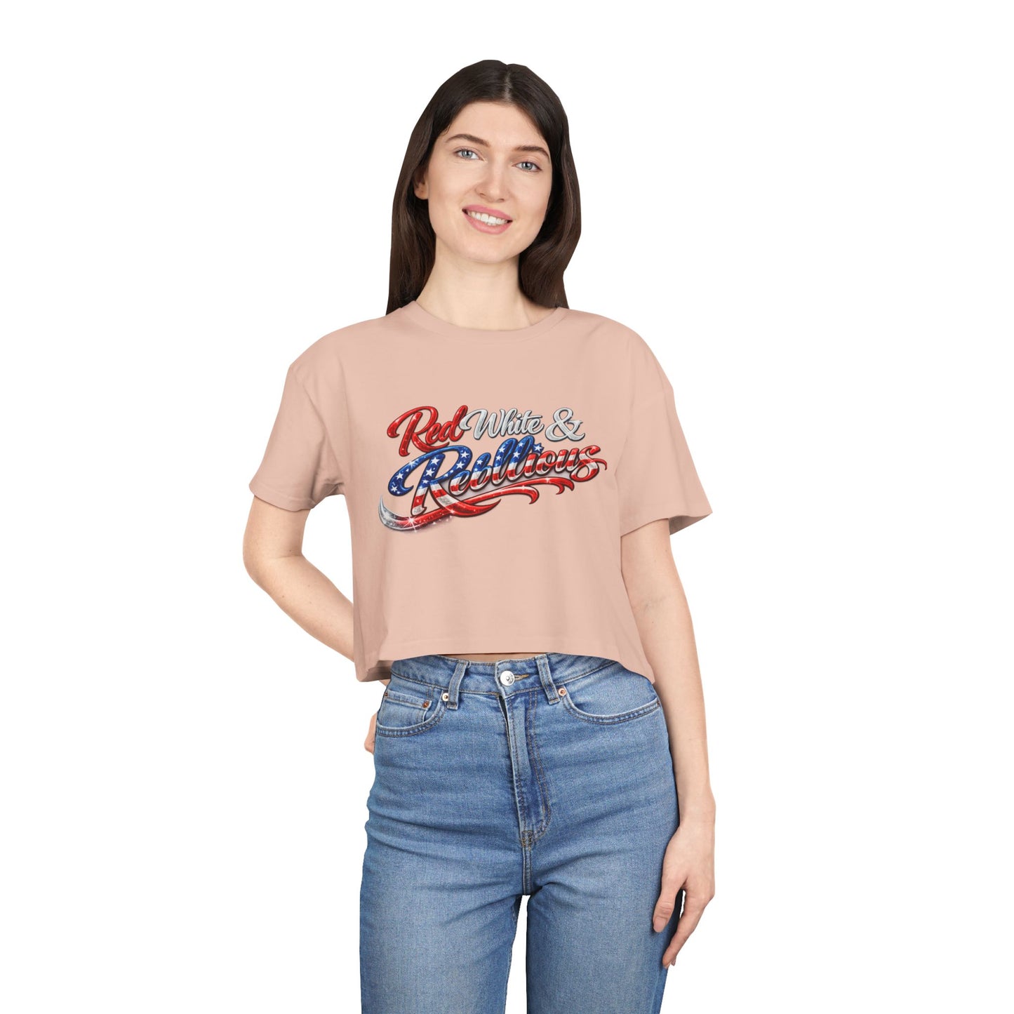 Red White & Rebellious Crop Top