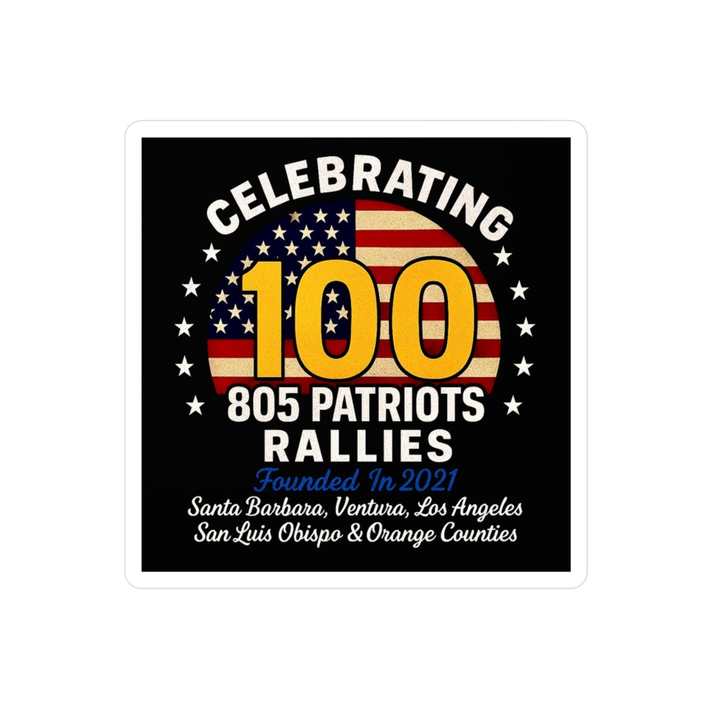 100 Rallies Sticker 3x4