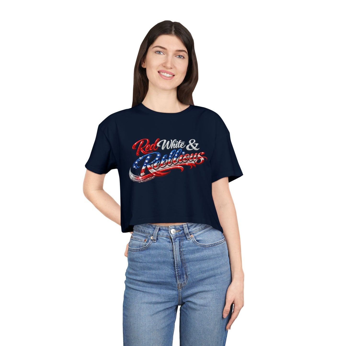 Red White & Rebellious Crop Top